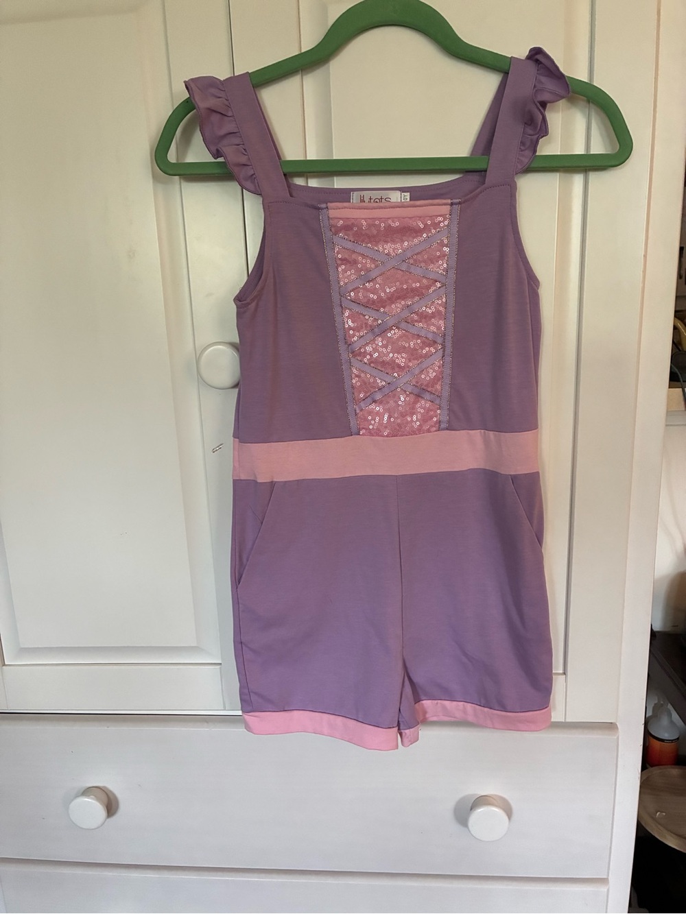 Disney Bounding Rapunzel Purple/Pink Sequin Romper - Soft Sleeveless One-Piece